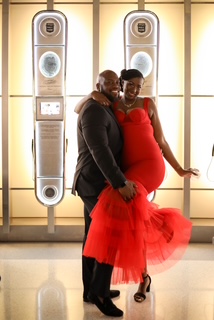 Couple posing at the gala