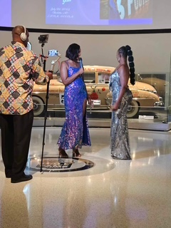On-camera interview with gala attendees